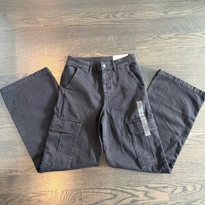 American Eagle Outfitters Women's High-Rise Cargo Jeans - Black